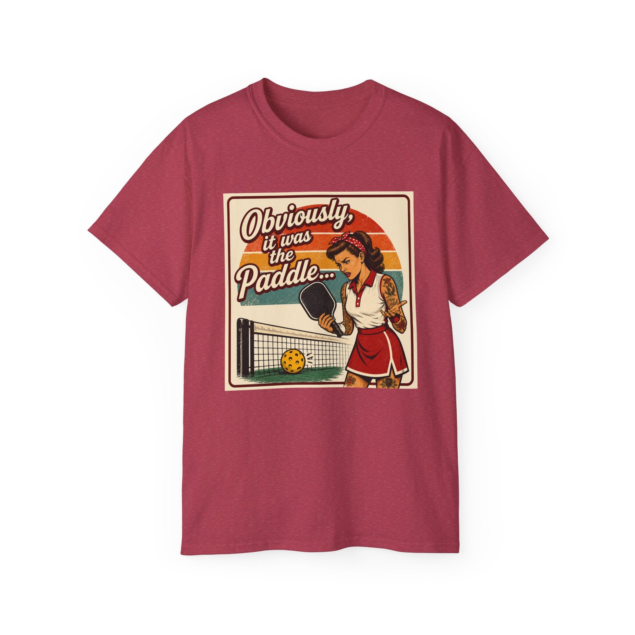 Pickleball Tee - "Obviously It Was The Paddle" Retro Vintage Design