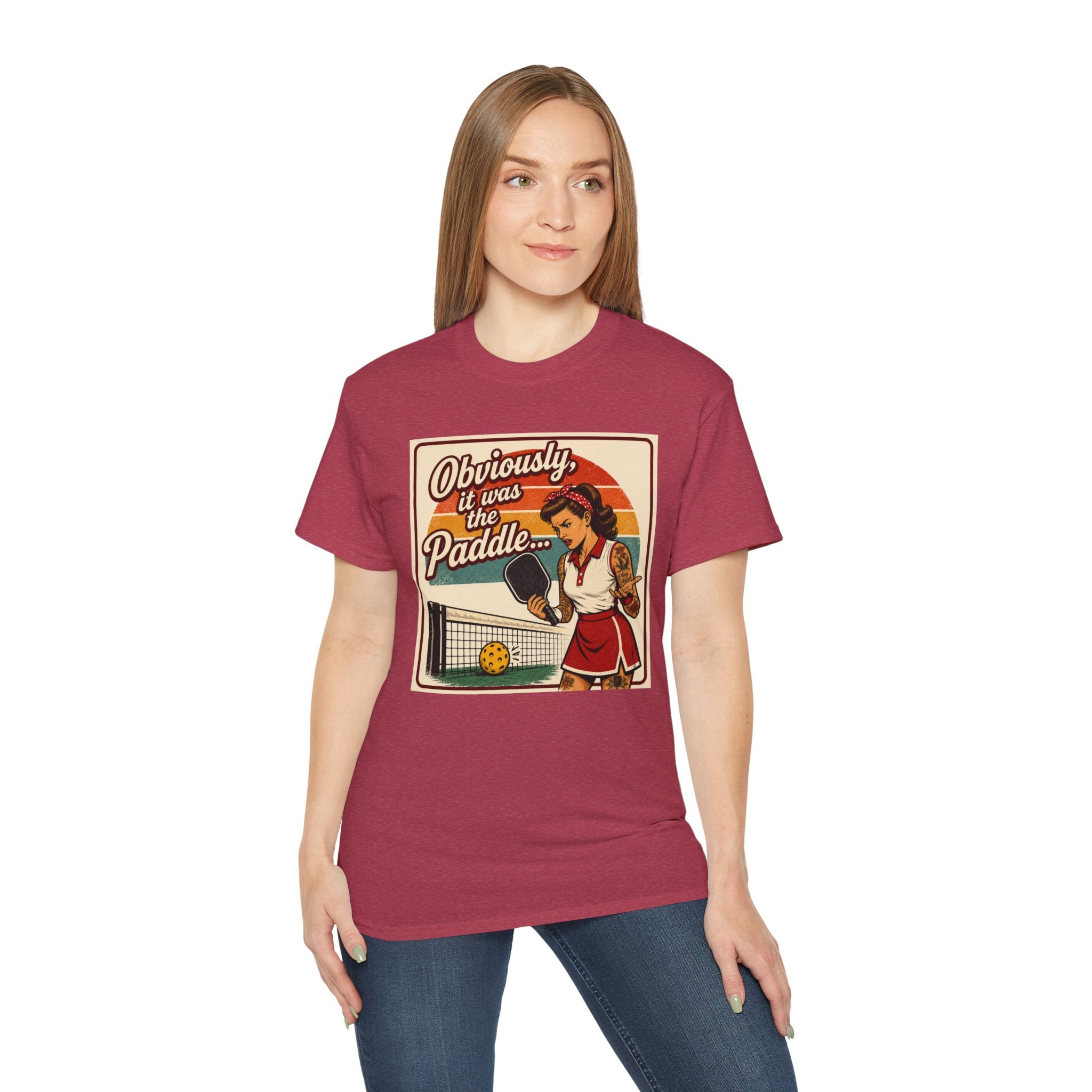 Pickleball Tee - "Obviously It Was The Paddle" Retro Vintage Design