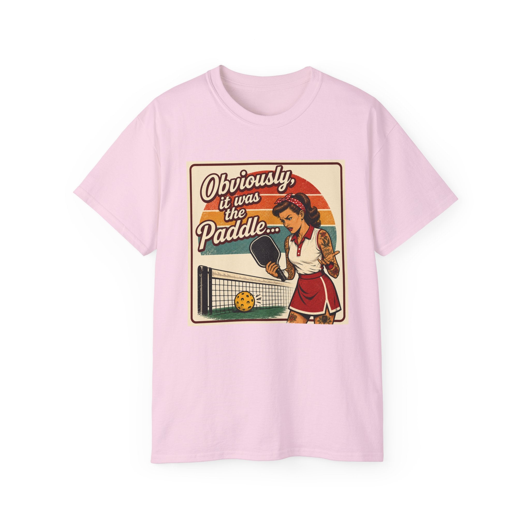 Pickleball Tee - "Obviously It Was The Paddle" Retro Vintage Design