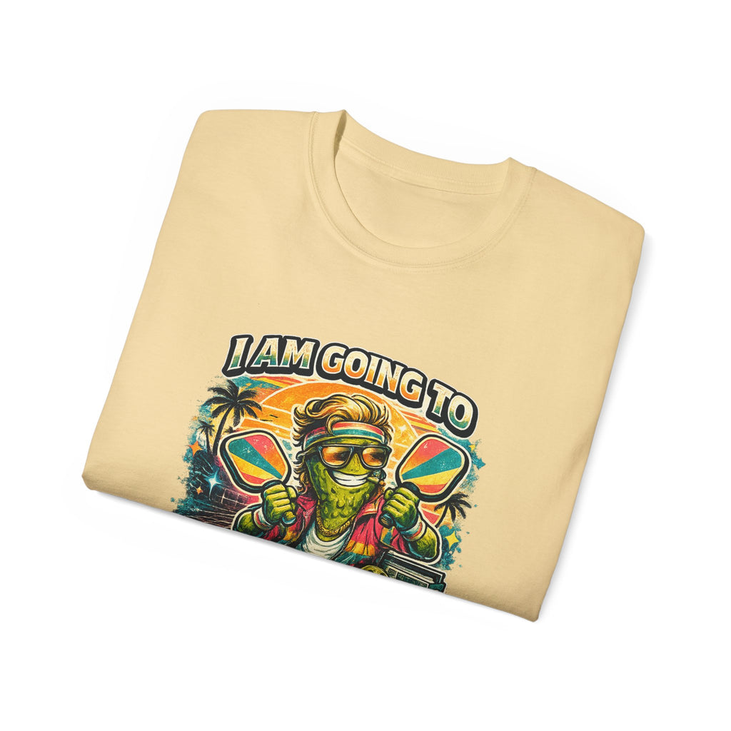 I Am Going To Pickle You Tee — Funny Pickleball Character Graphic T-Shirt