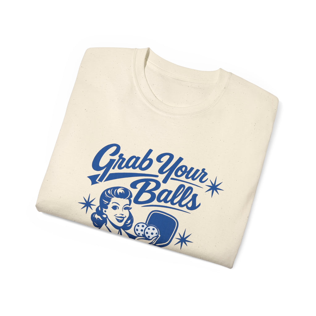 Grab Your Balls Pickleball T‑Shirt — Funny Retro Pickleball Tee