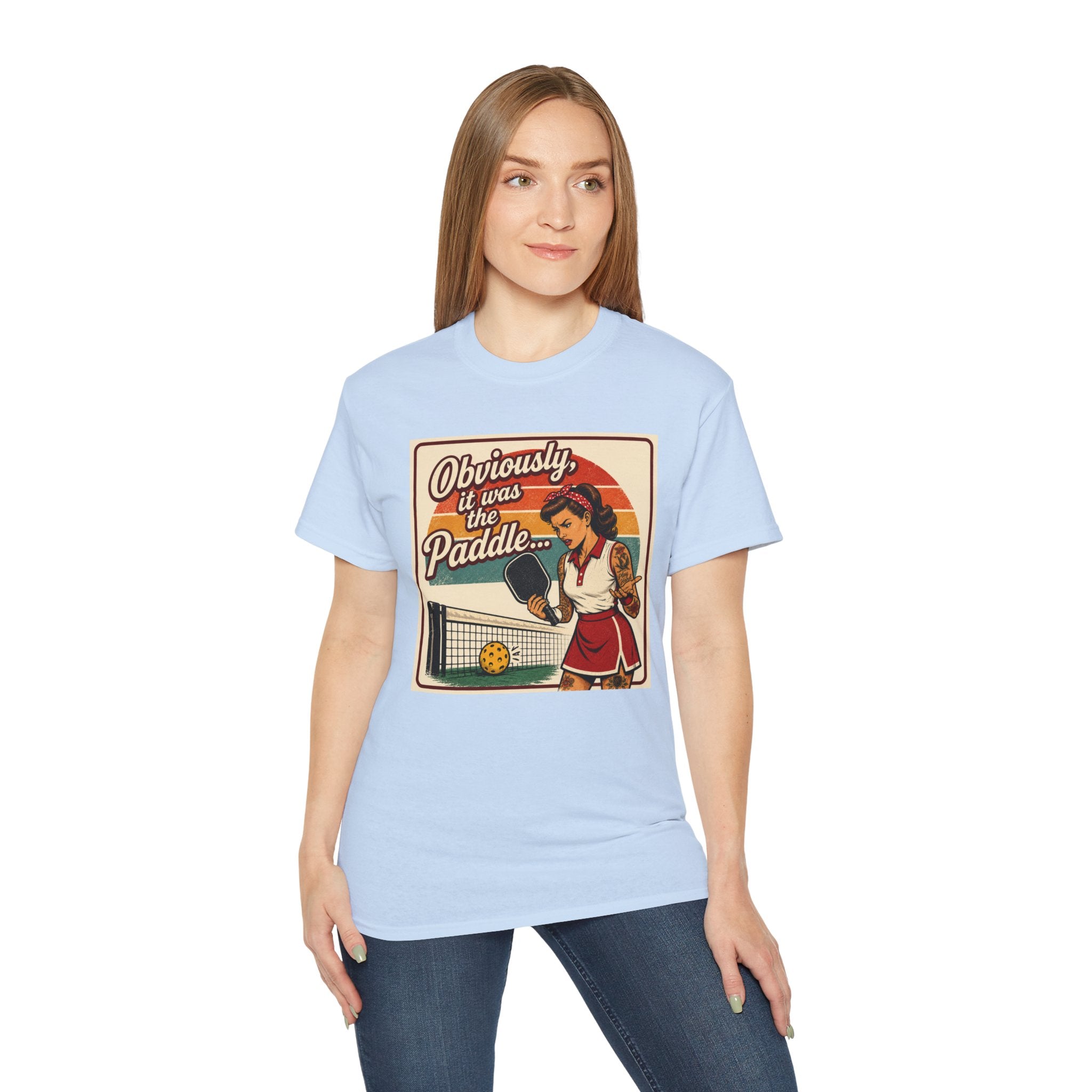Pickleball Tee - "Obviously It Was The Paddle" Retro Vintage Design