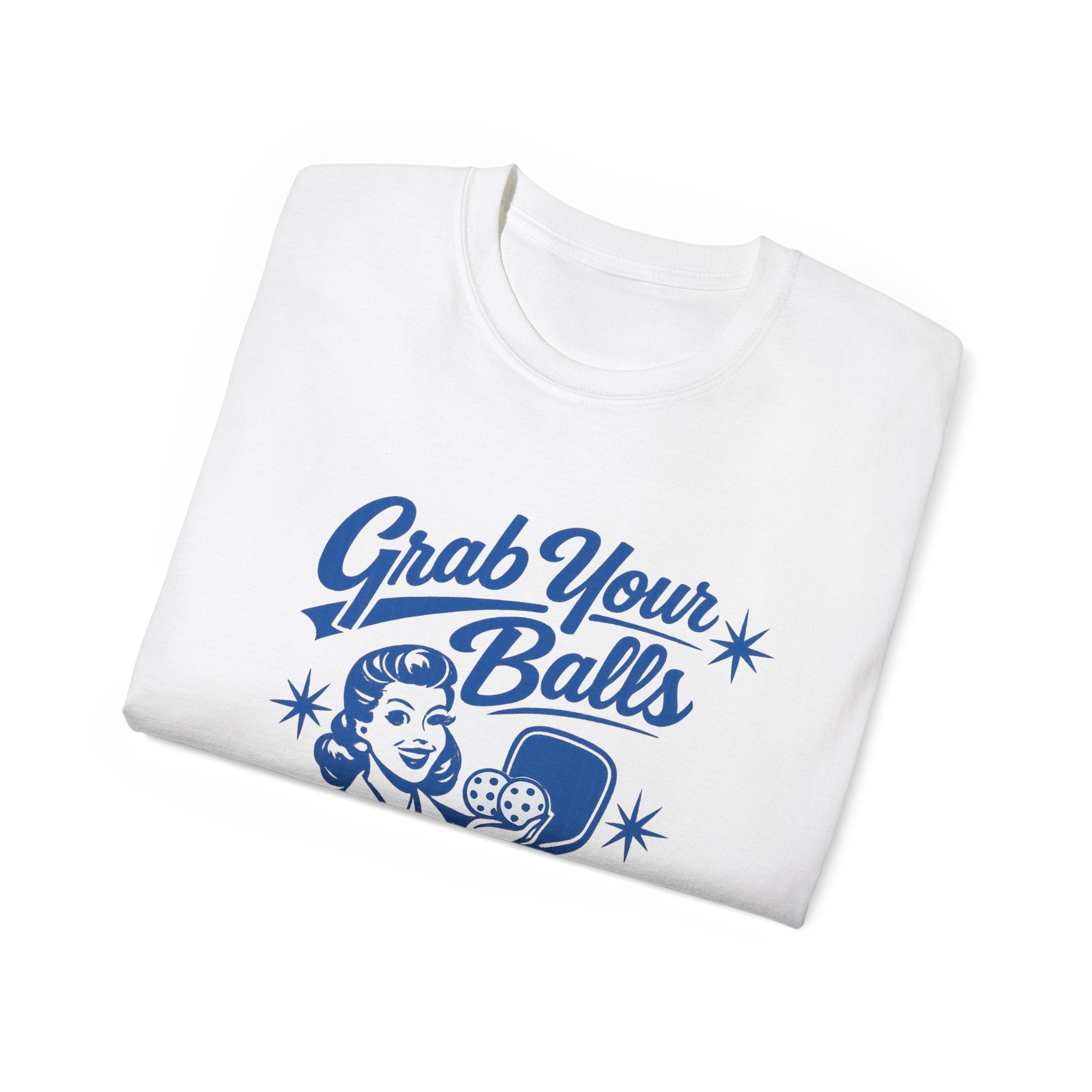 Grab Your Balls Pickleball T‑Shirt — Funny Retro Pickleball Tee