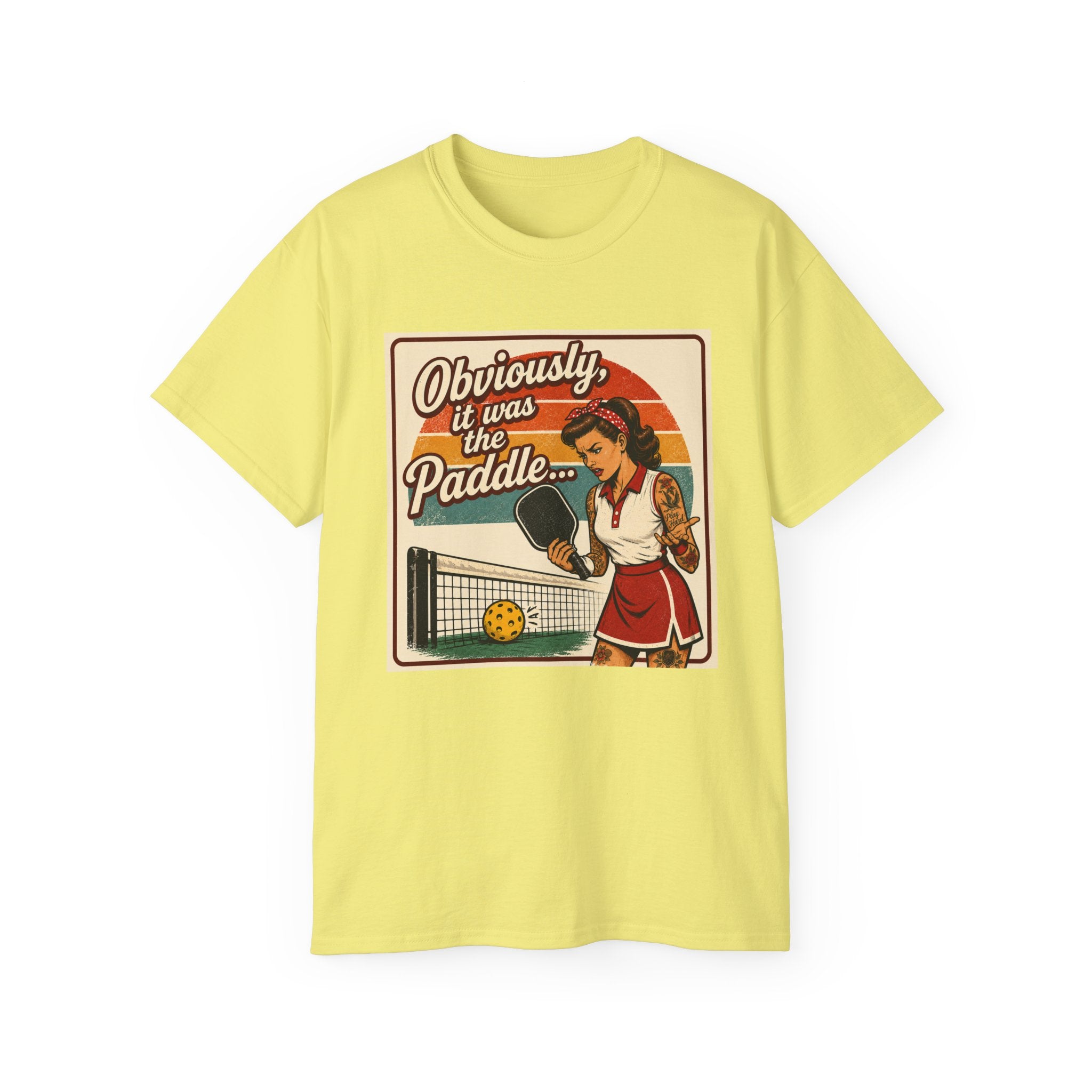 Pickleball Tee - "Obviously It Was The Paddle" Retro Vintage Design