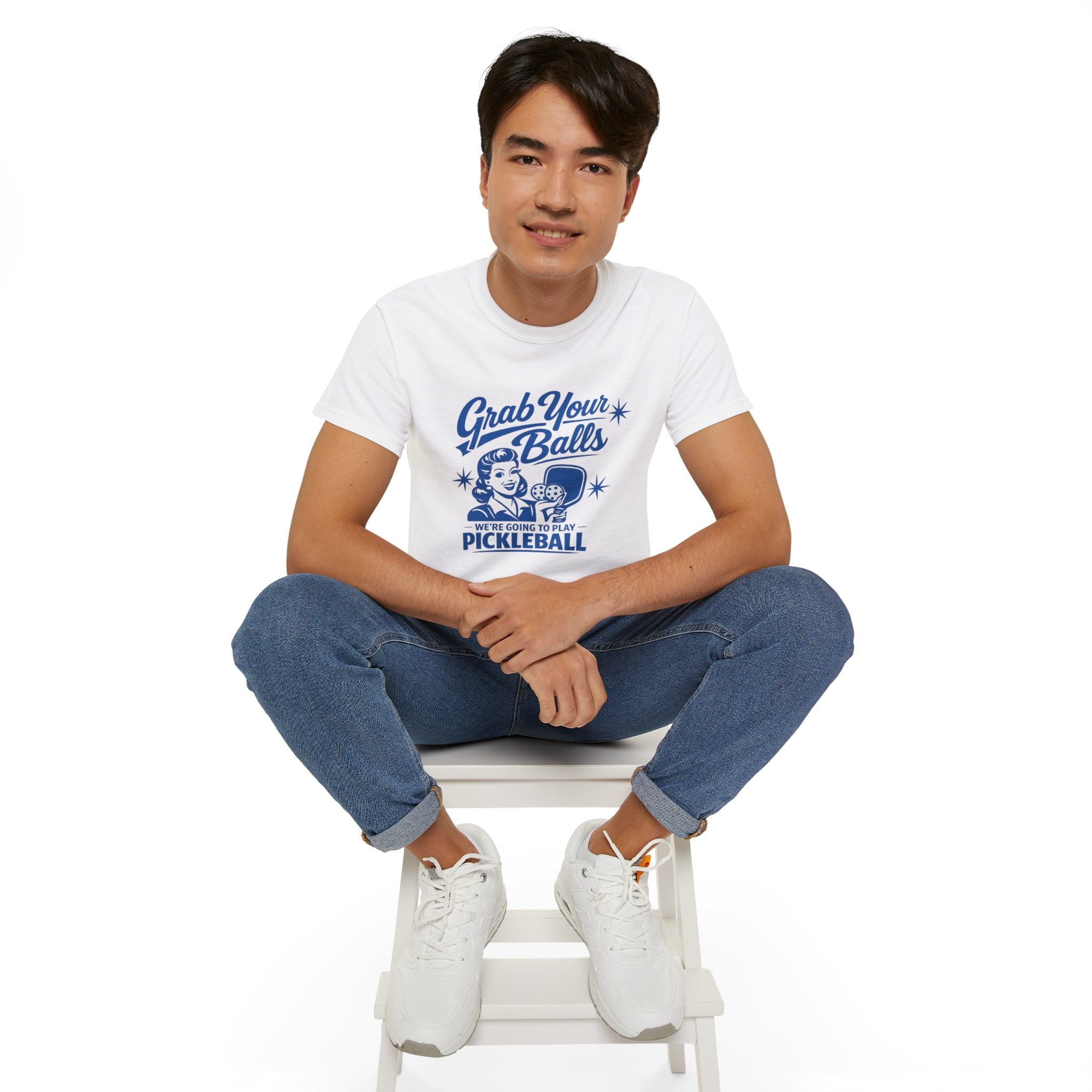 Grab Your Balls Pickleball T‑Shirt — Funny Retro Pickleball Tee