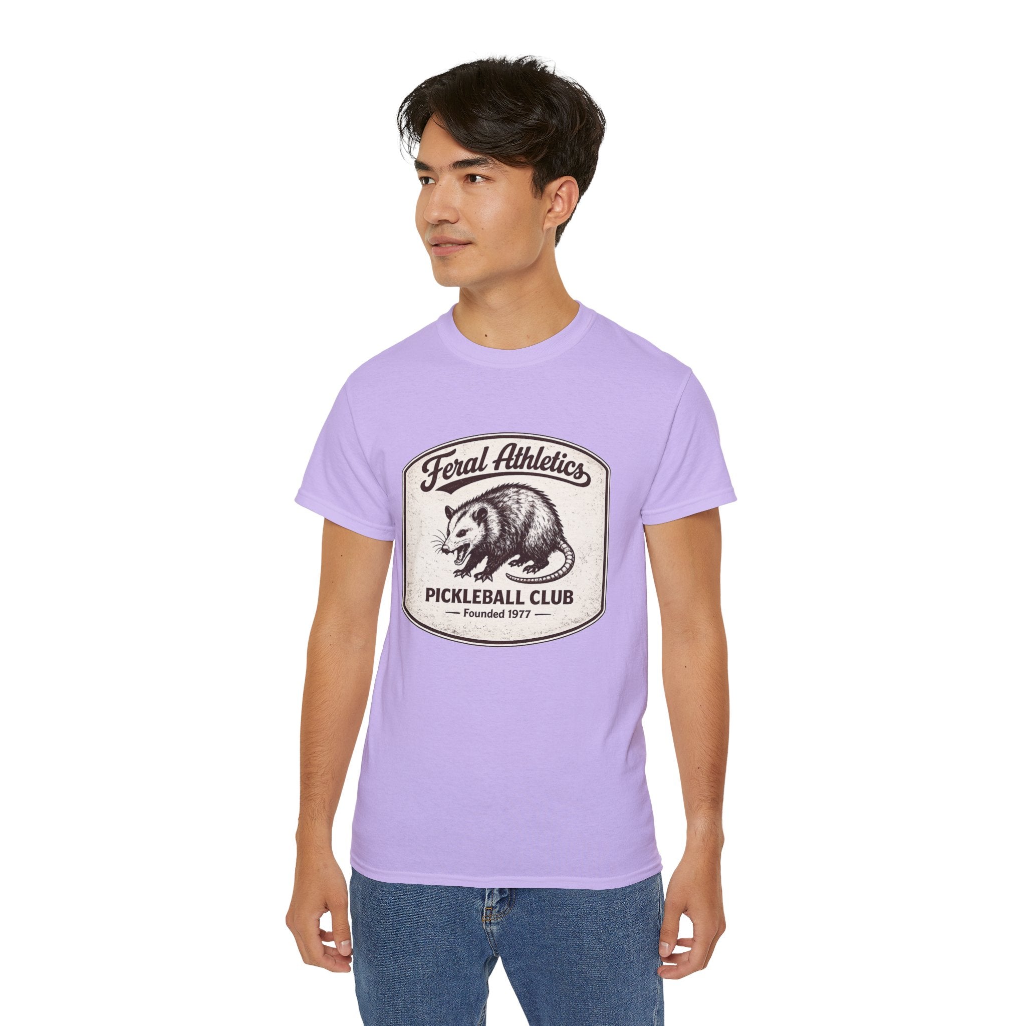 Pickleball Club Tee — "Feral Athletics" Vintage Possum Design
