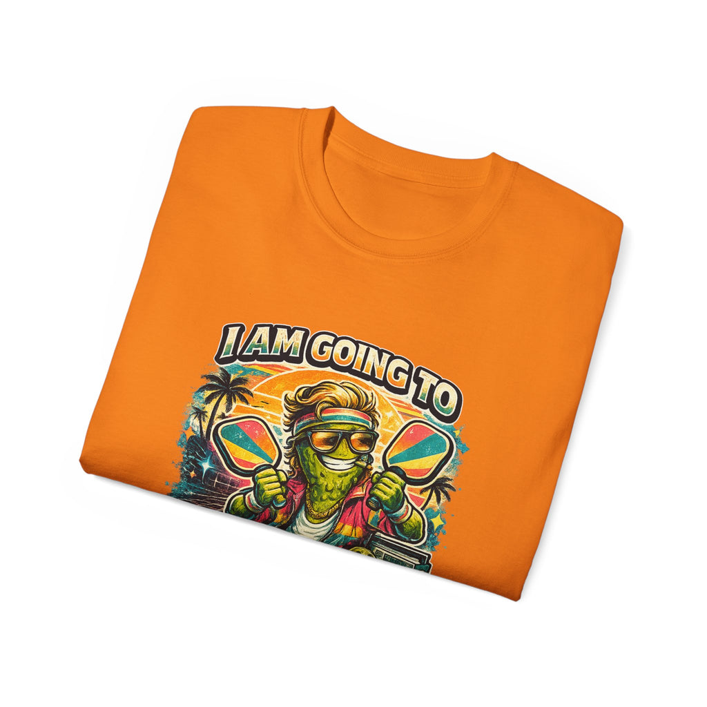 I Am Going To Pickle You Tee — Funny Pickleball Character Graphic T-Shirt