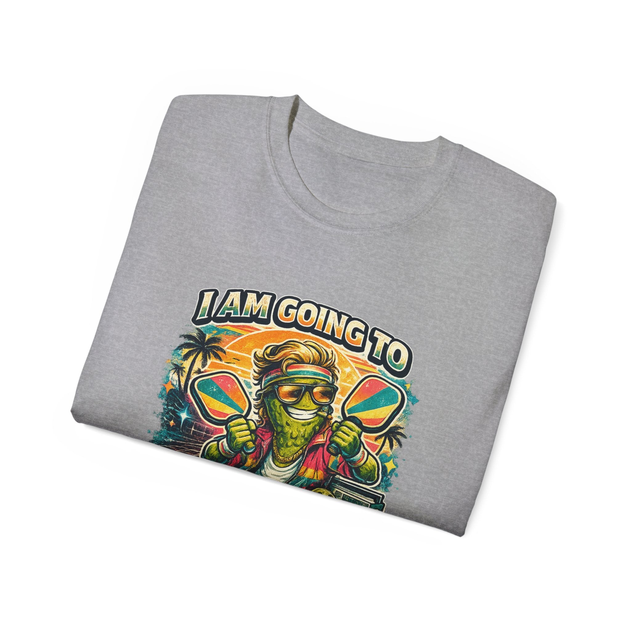 I Am Going To Pickle You Tee — Funny Pickleball Character Graphic T-Shirt