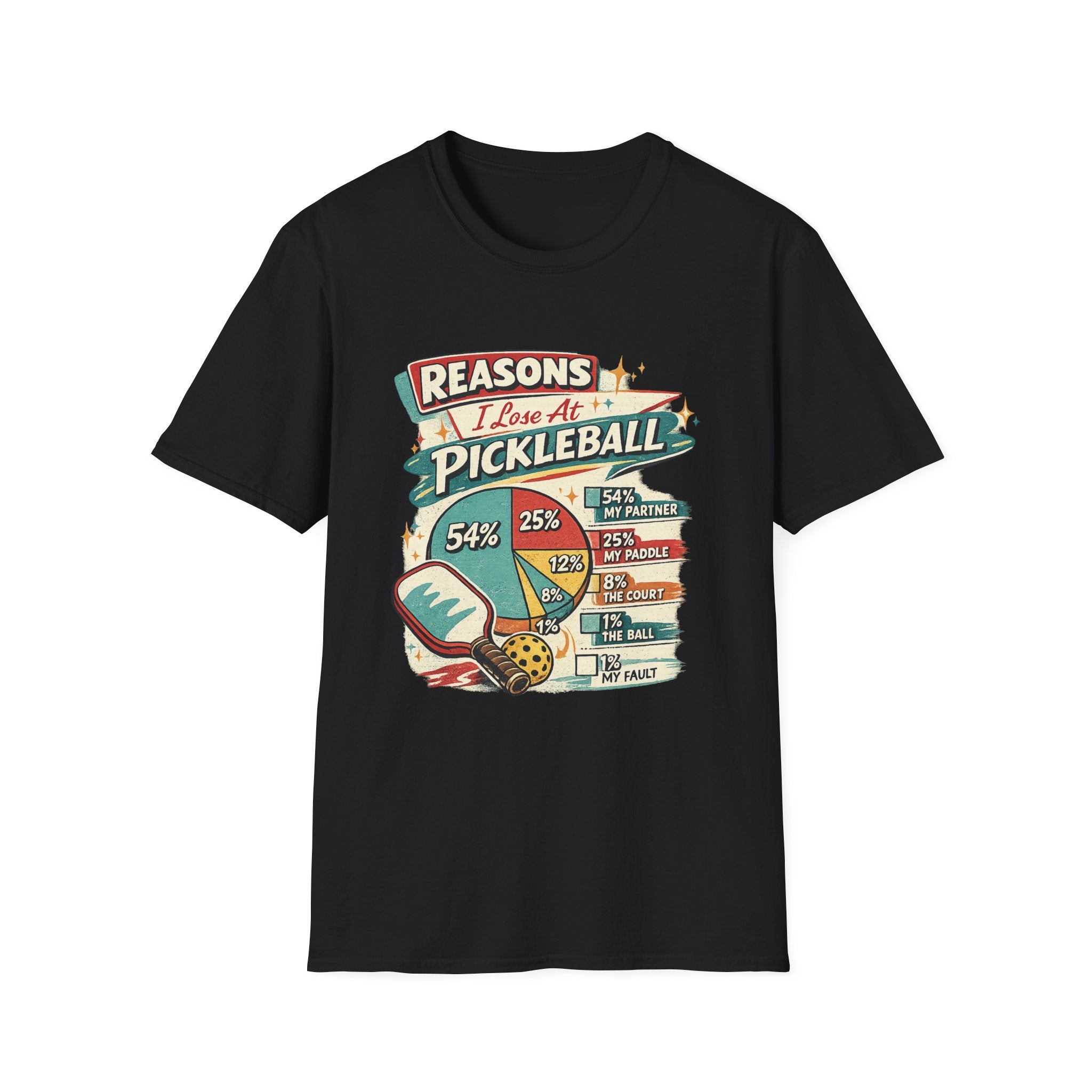 Reasons I Lose at Pickleball T-Shirt — Vintage Paddle & Scoreboard Design