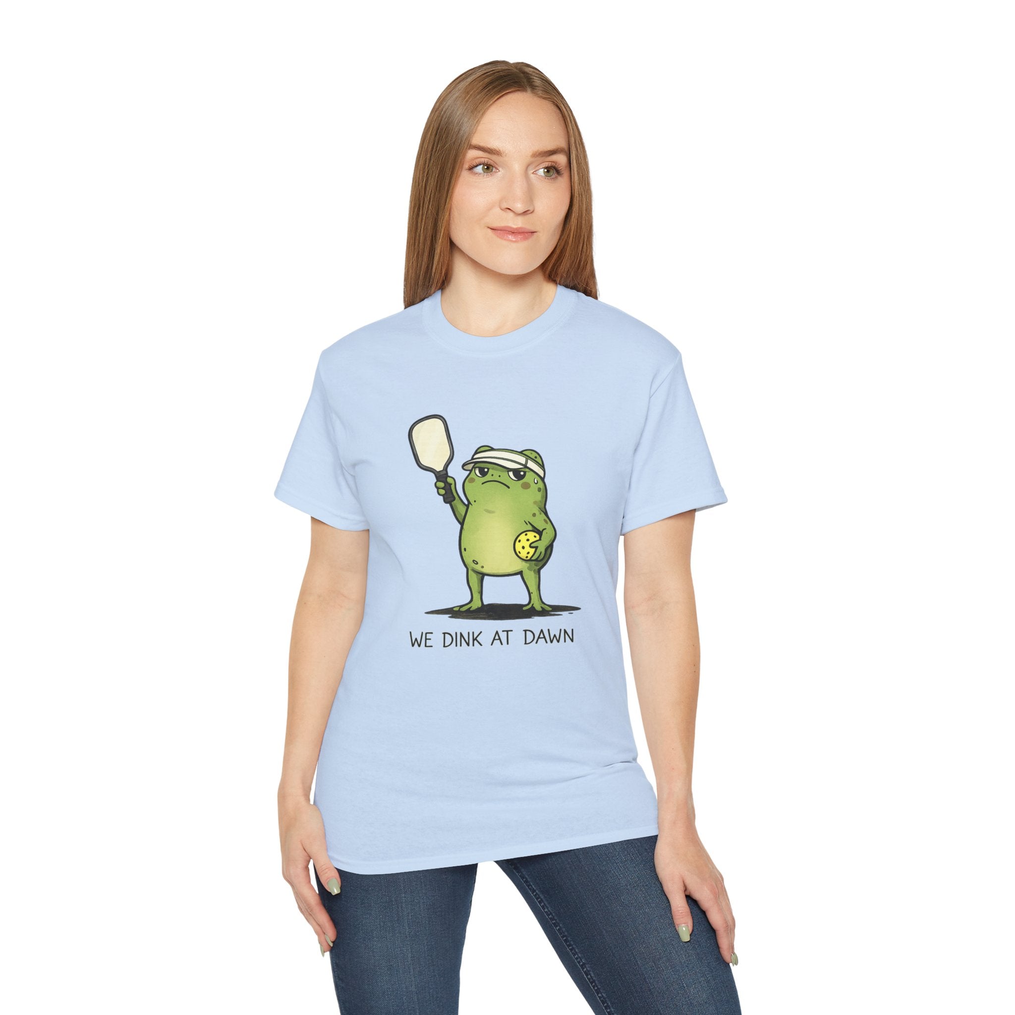“We Drink at Dawn” Funny Pickleball T-Shirt — Cute Drunk Pickleball Graphic Tee