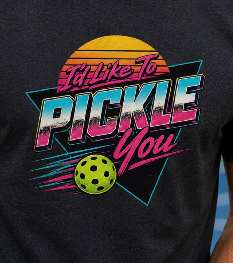 Retro 'I'll Like to Pickle You' Pickleball Tee