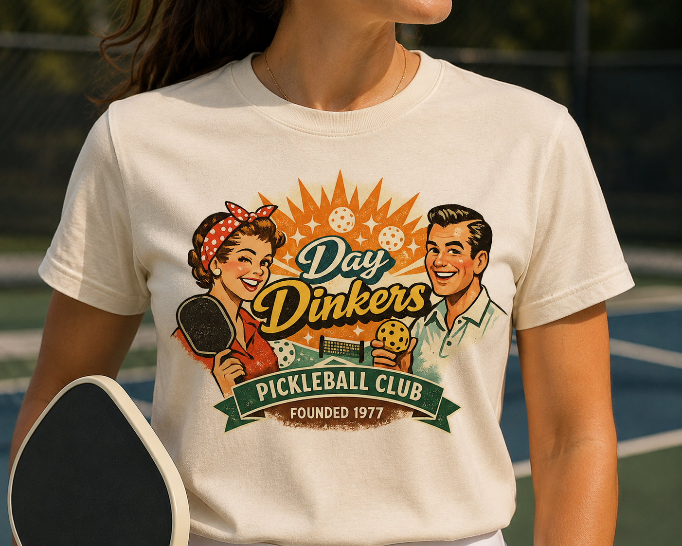 Day Drinkers Pickleball Club T-Shirt — Retro Pickleball Tee