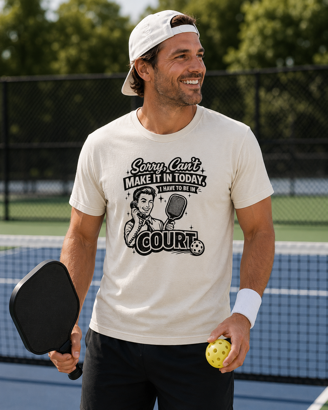 Pickleball Tee – "Sorry, Can't Make It Today I Have To Be In Court" pickleball T‑Shirt