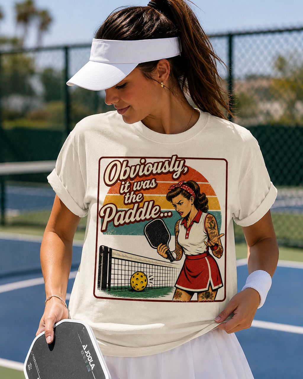 Pickleball Tee - "Obviously It Was The Paddle" Retro Vintage Design