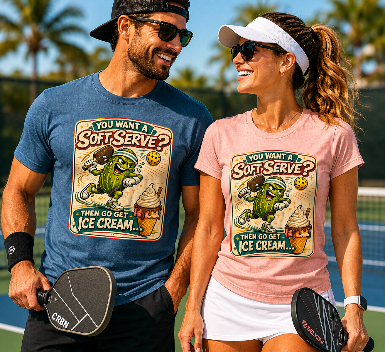 T-Shirt — “You Want a Soft-Serve? Then Go Get Ice Cream” Vintage Pickleball Design
