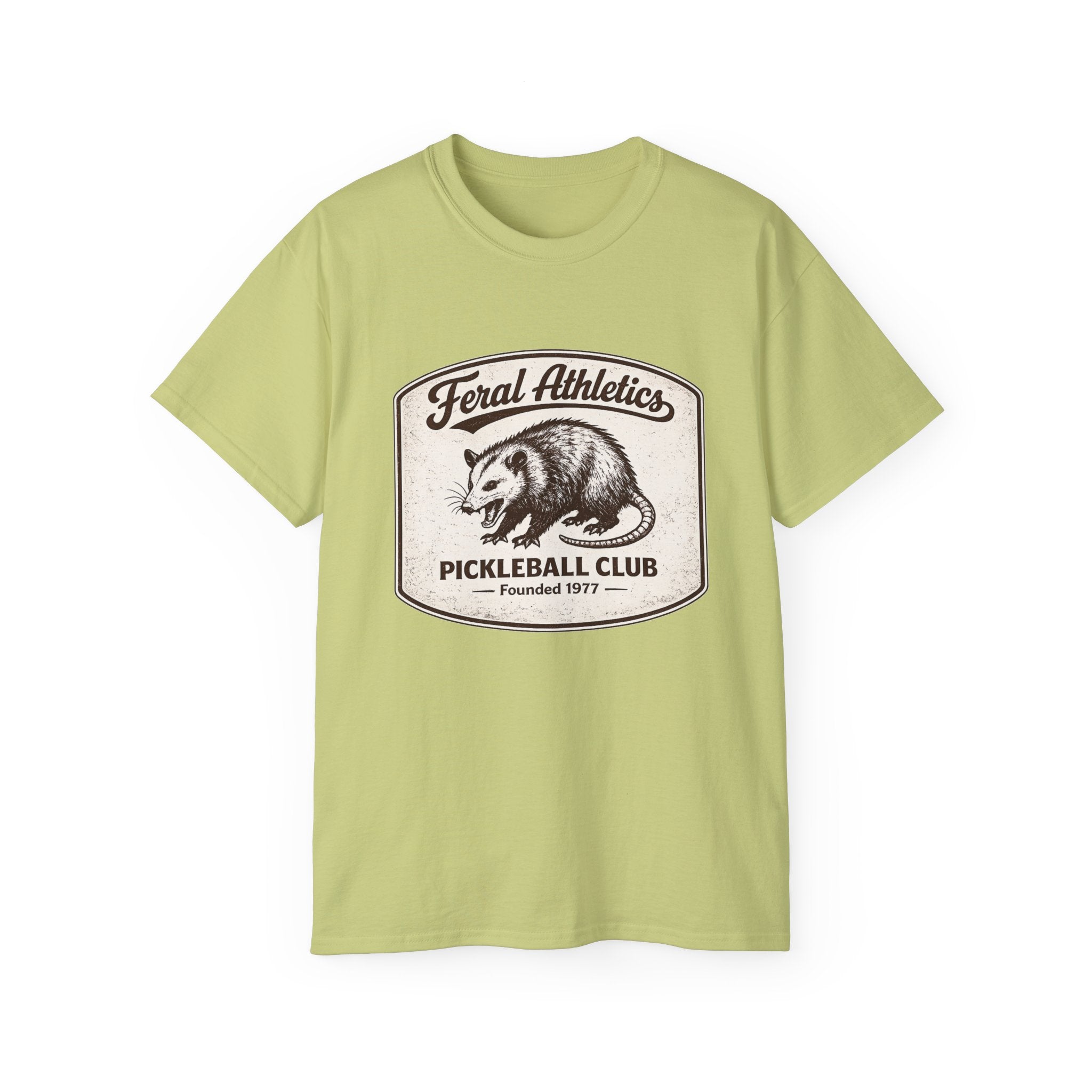 Pickleball Club Tee — "Feral Athletics" Vintage Possum Design