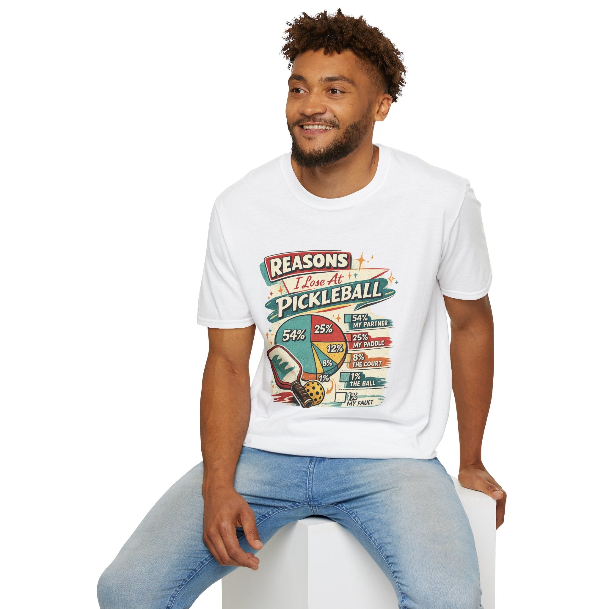 Reasons I Lose at Pickleball T-Shirt — Vintage Paddle & Scoreboard Design