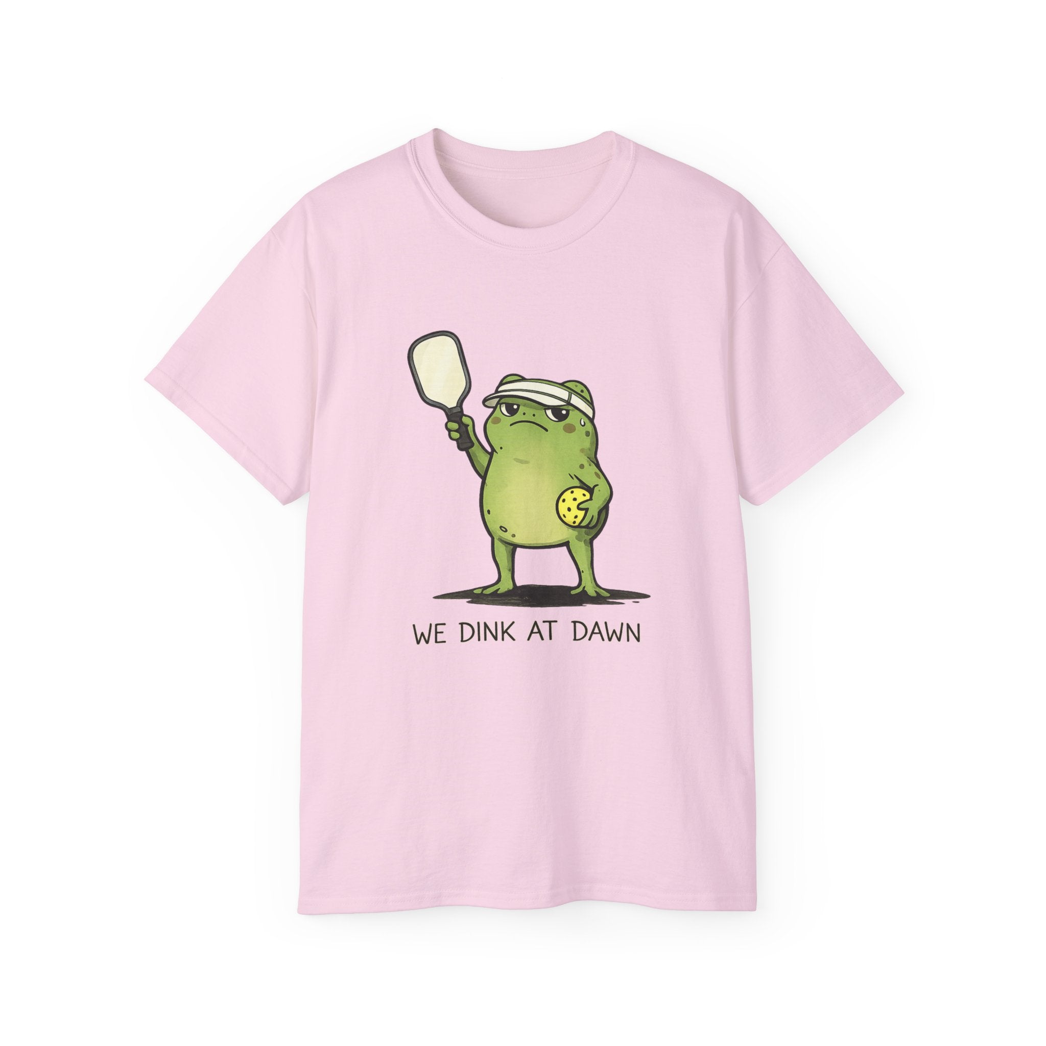 “We Drink at Dawn” Funny Pickleball T-Shirt — Cute Drunk Pickleball Graphic Tee
