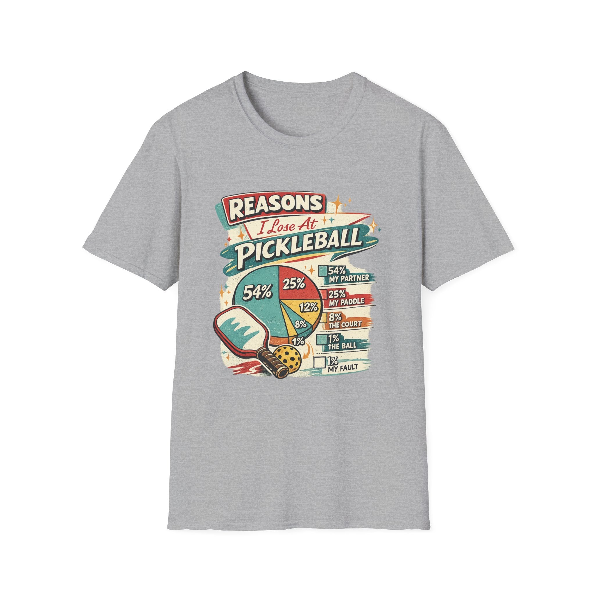 Reasons I Lose at Pickleball T-Shirt — Vintage Paddle & Scoreboard Design