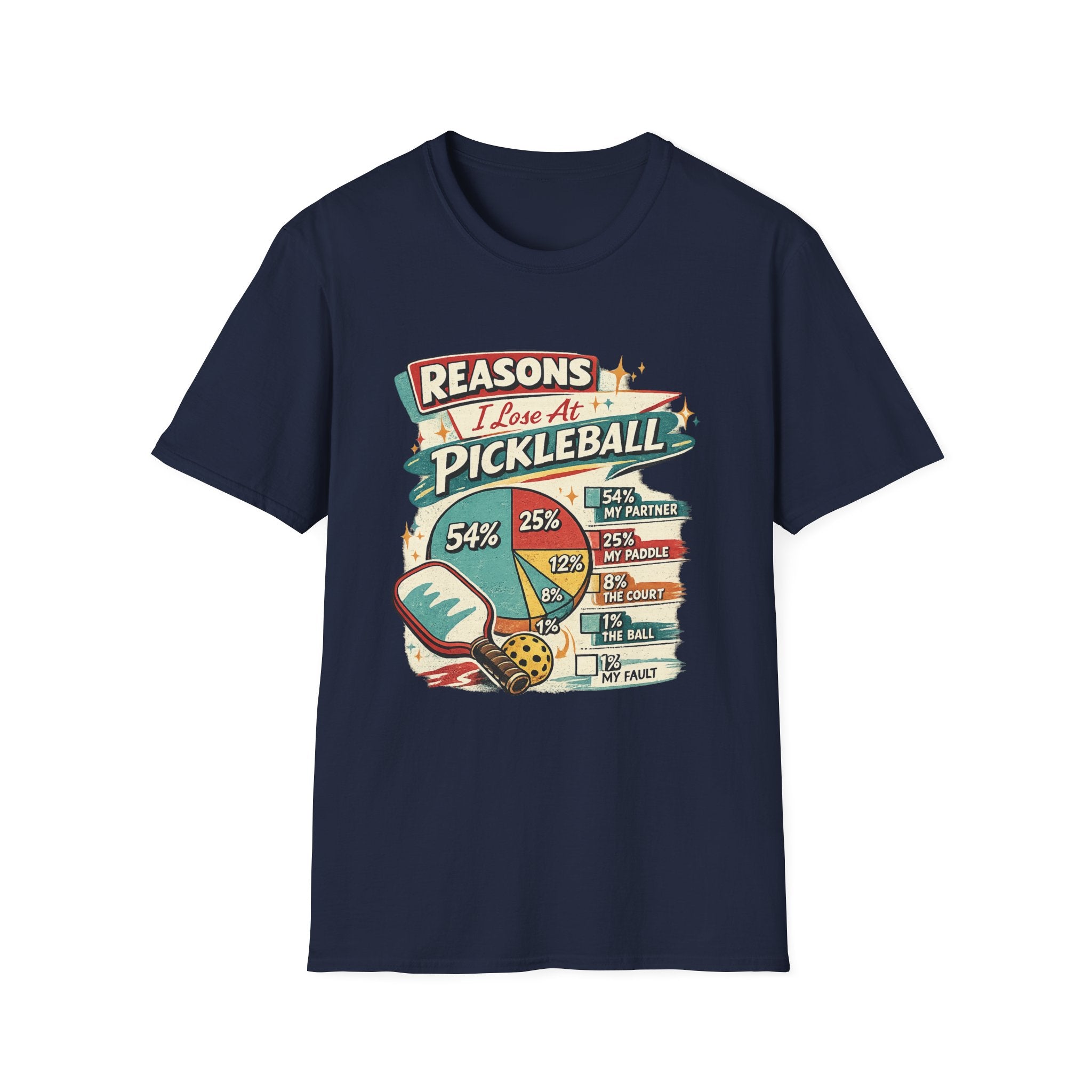 Reasons I Lose at Pickleball T-Shirt — Vintage Paddle & Scoreboard Design
