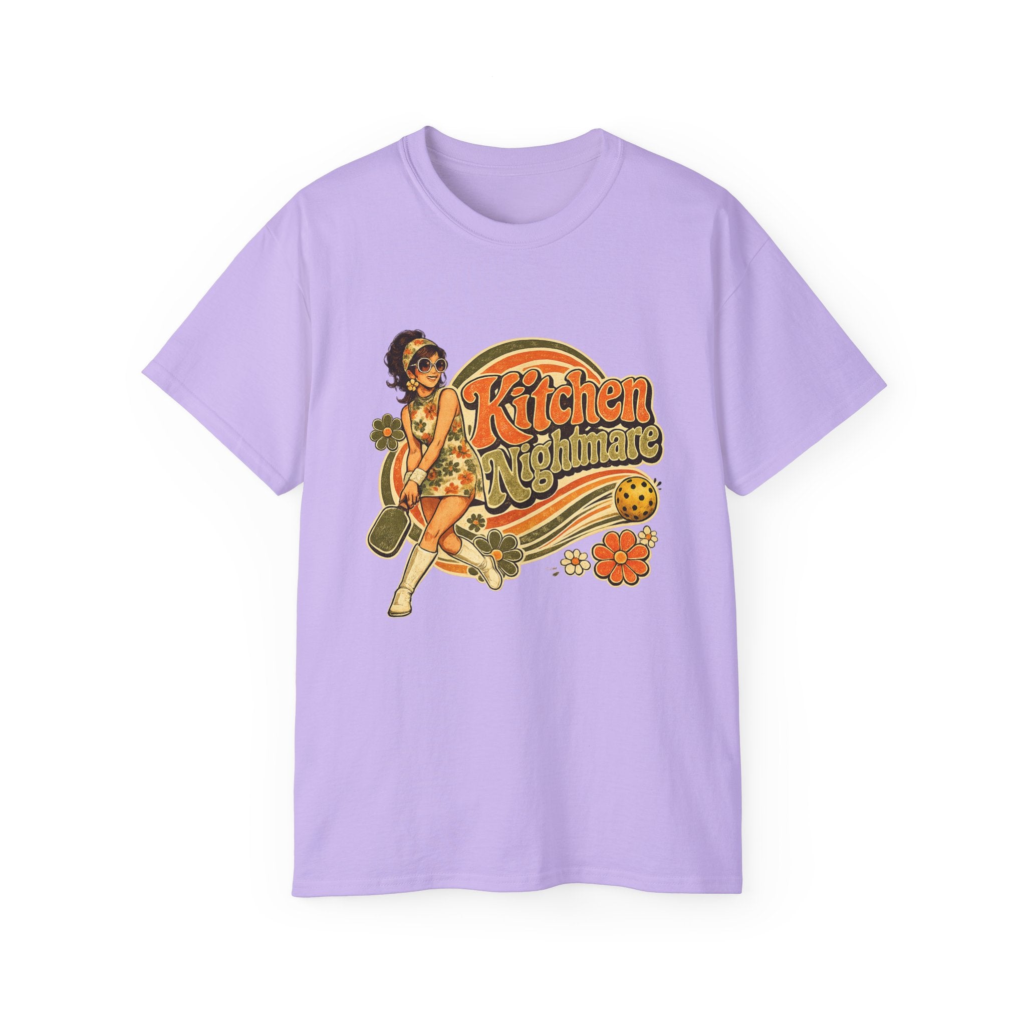 Kitchen Nightmare Retro Tee — Vintage Pinup Pickleball Graphic Shirt