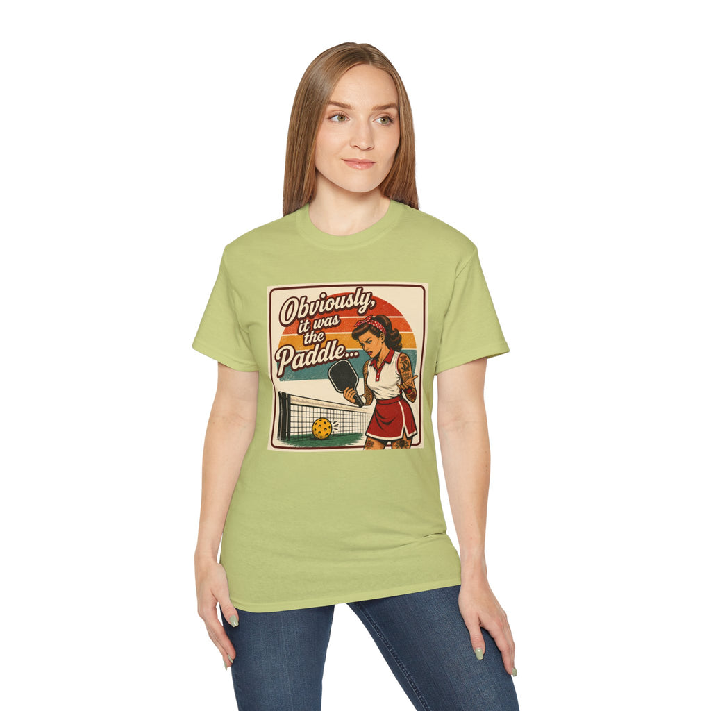 Pickleball Tee - "Obviously It Was The Paddle" Retro Vintage Design