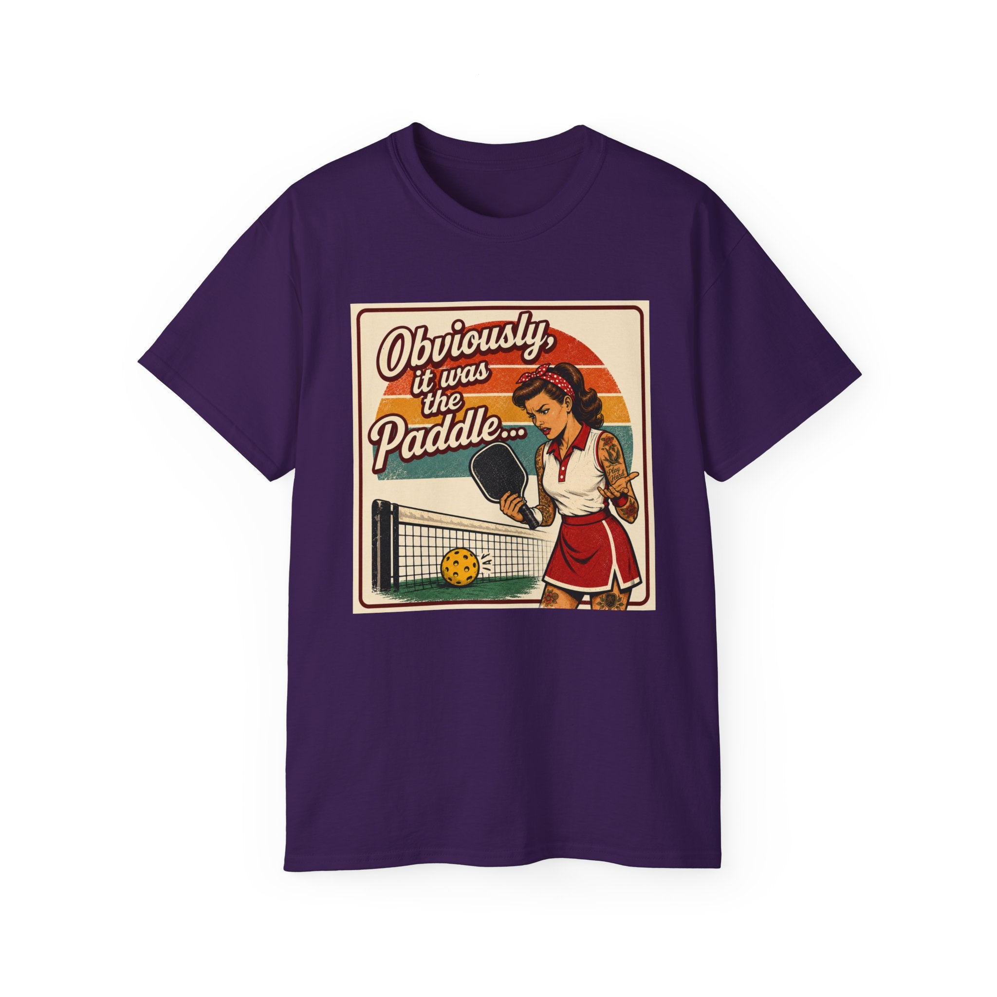 Pickleball Tee - "Obviously It Was The Paddle" Retro Vintage Design
