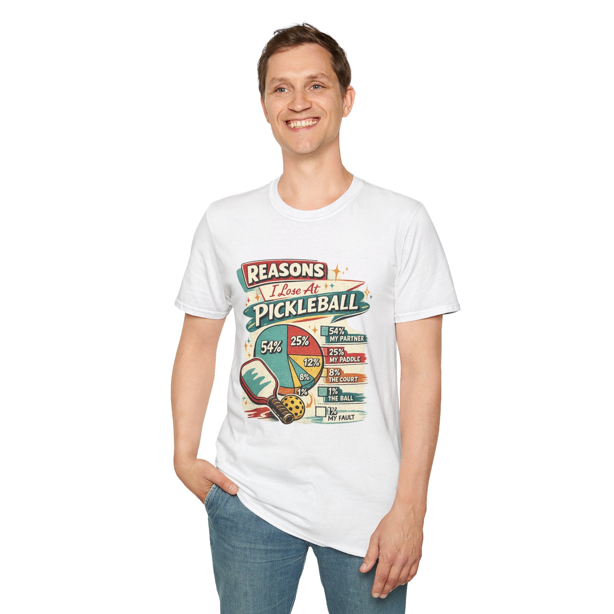 Reasons I Lose at Pickleball T-Shirt — Vintage Paddle & Scoreboard Design