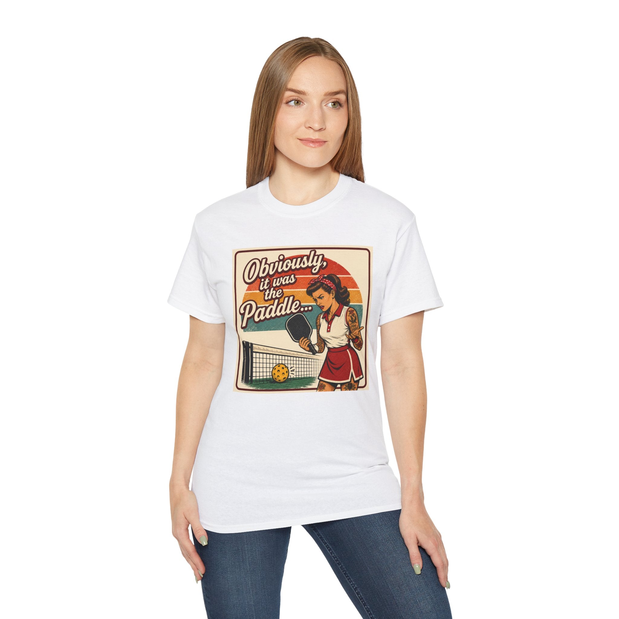 Pickleball Tee - "Obviously It Was The Paddle" Retro Vintage Design