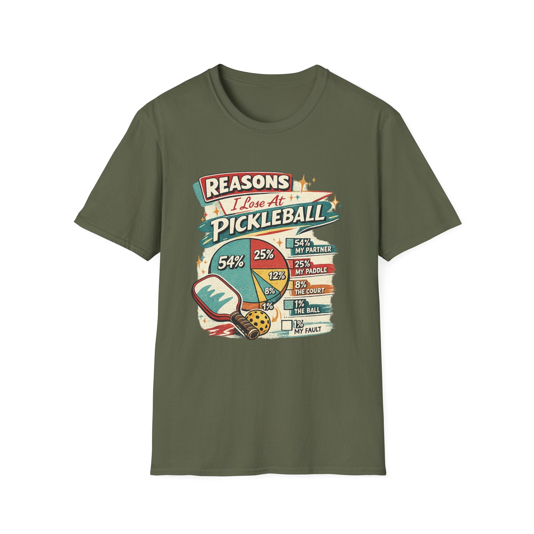 Reasons I Lose at Pickleball T-Shirt — Vintage Paddle & Scoreboard Design