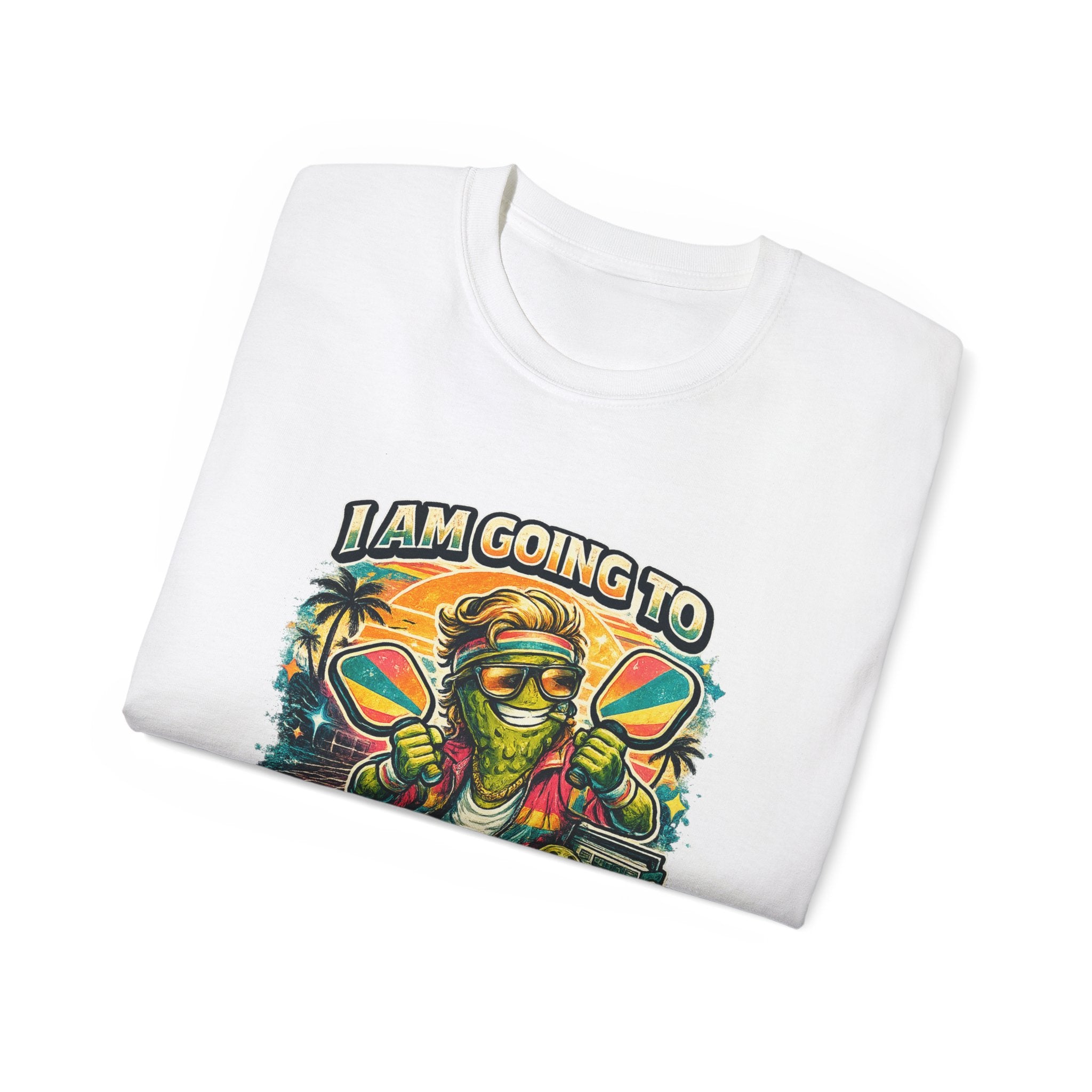 I Am Going To Pickle You Tee — Funny Pickleball Character Graphic T-Shirt