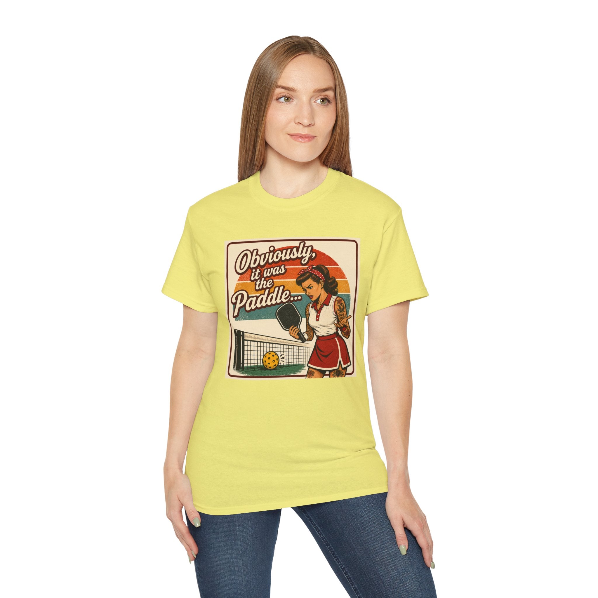 Pickleball Tee - "Obviously It Was The Paddle" Retro Vintage Design