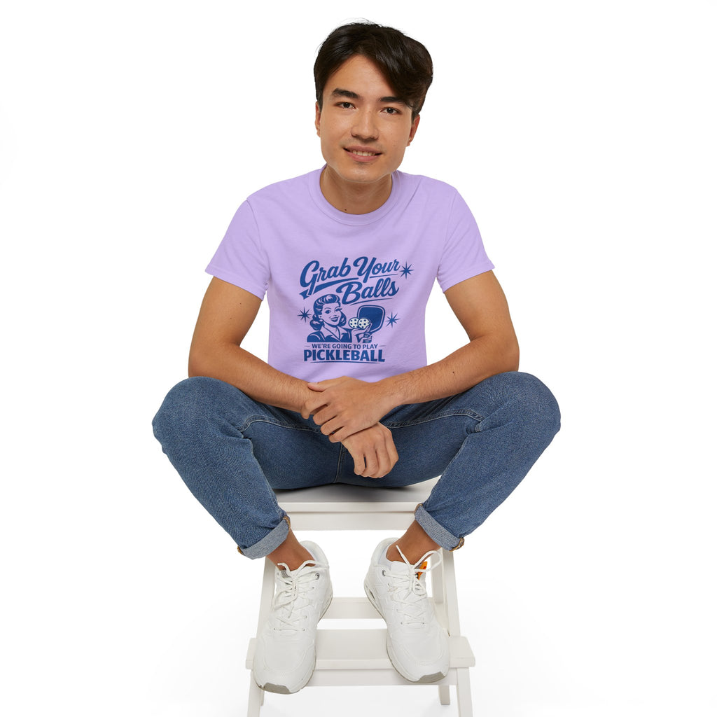 Grab Your Balls Pickleball T‑Shirt — Funny Retro Pickleball Tee