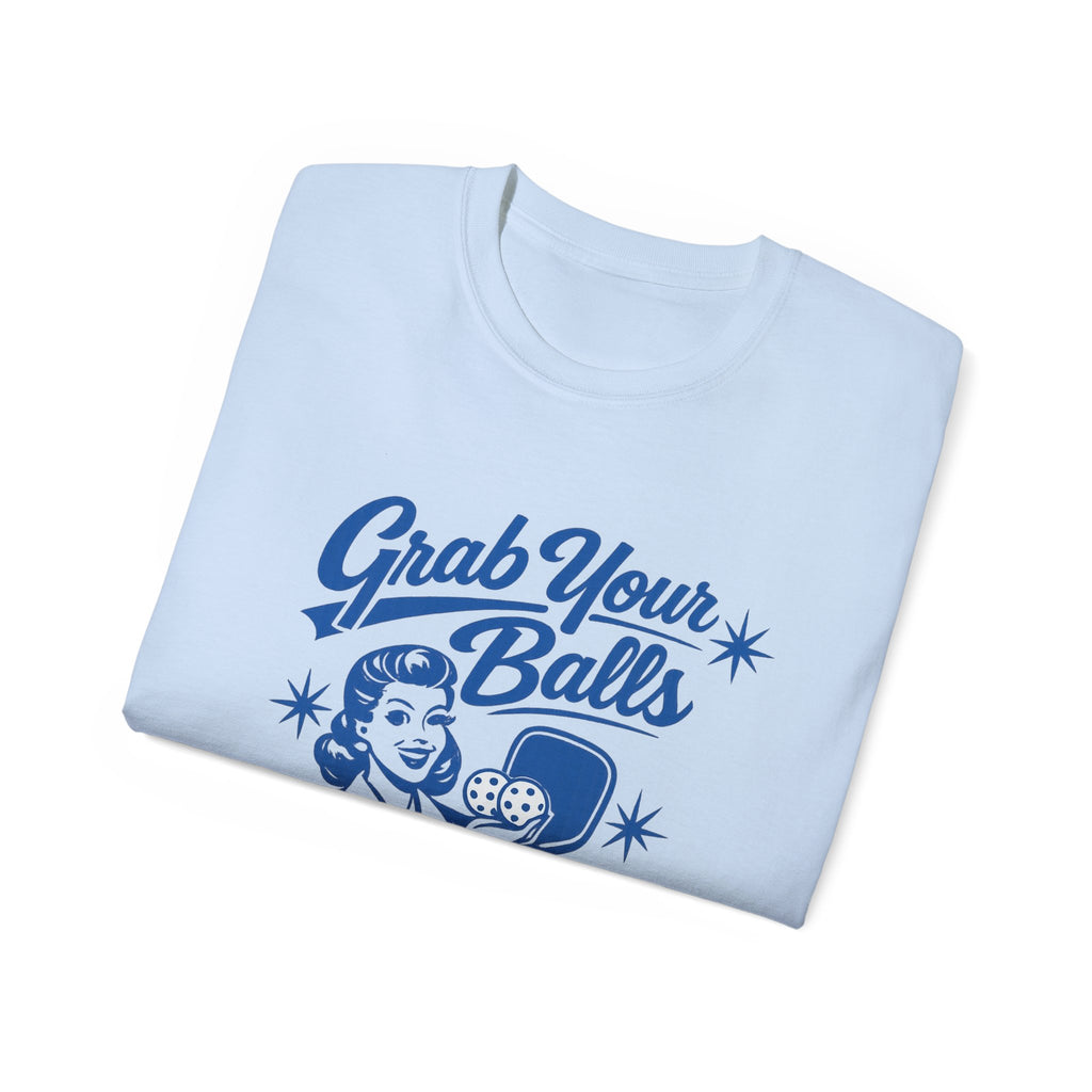 Grab Your Balls Pickleball T‑Shirt — Funny Retro Pickleball Tee
