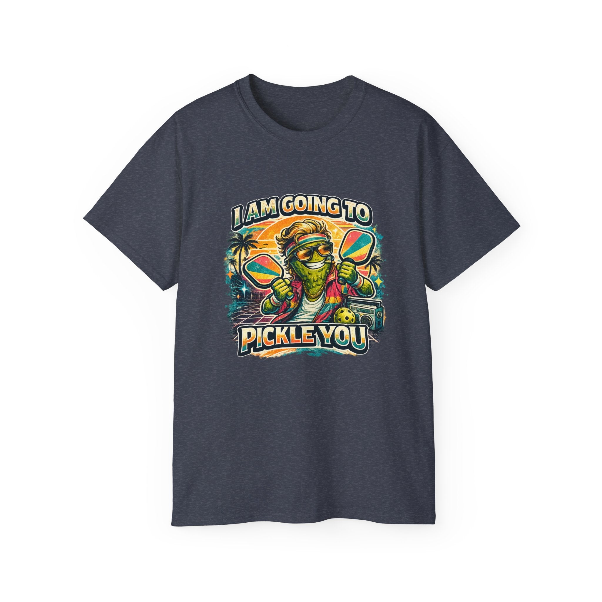 I Am Going To Pickle You Tee — Funny Pickleball Character Graphic T-Shirt