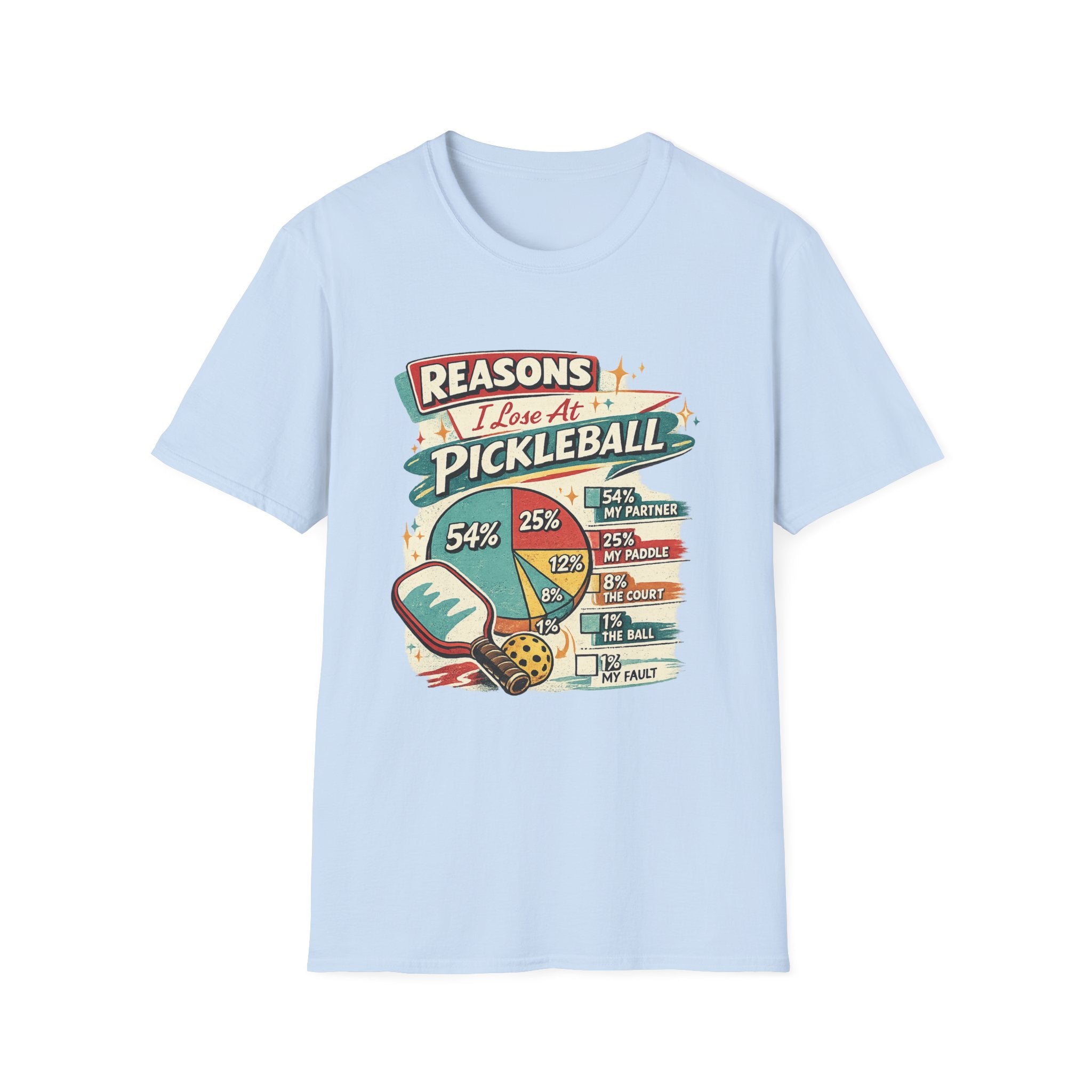 Reasons I Lose at Pickleball T-Shirt — Vintage Paddle & Scoreboard Design