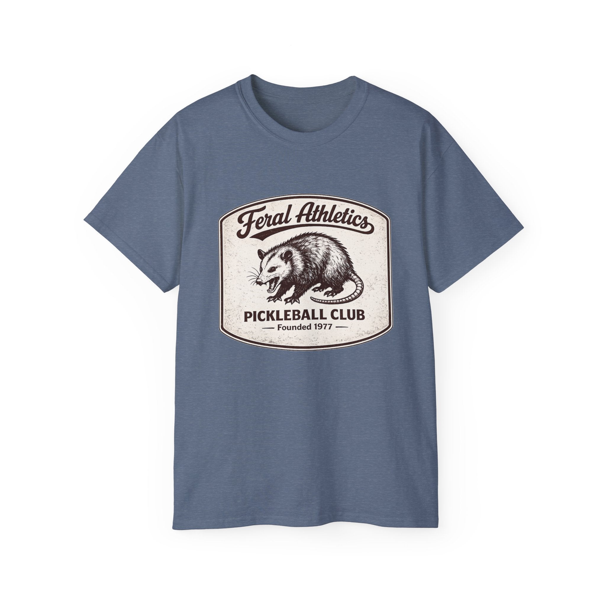Pickleball Club Tee — "Feral Athletics" Vintage Possum Design